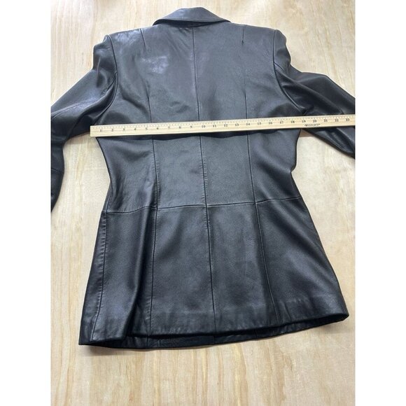 Lamb Skin Leather Jacket Black Soft BP Women’s Large Vintage Button Up Fitted L - Picture 6 of 6
